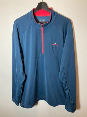 Sweat long léger 1/4zip pour homme Adidas Jackpot Golf Club bleu marine taille XL 198