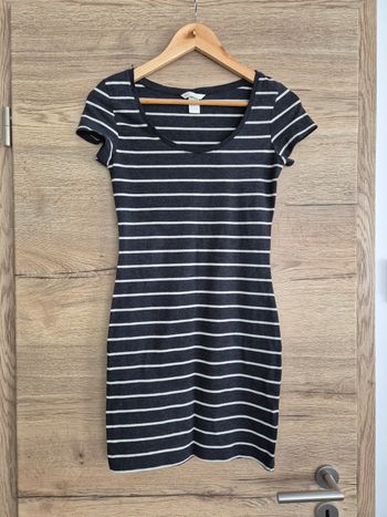 Robe mariniere grise blanche h&m