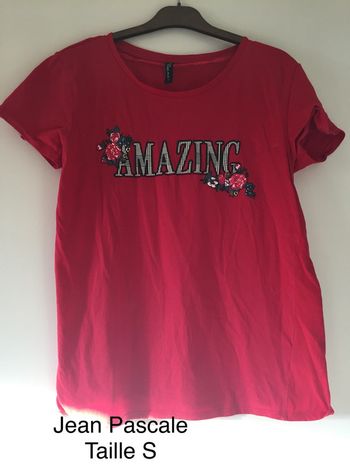 T-shirt rouge « amazing » Jean Pascale Taille S