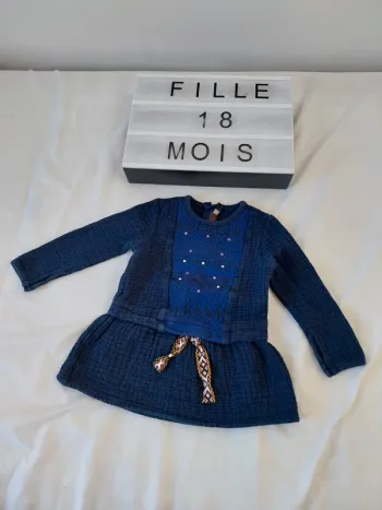 Tunique manche longue fille 18 mois