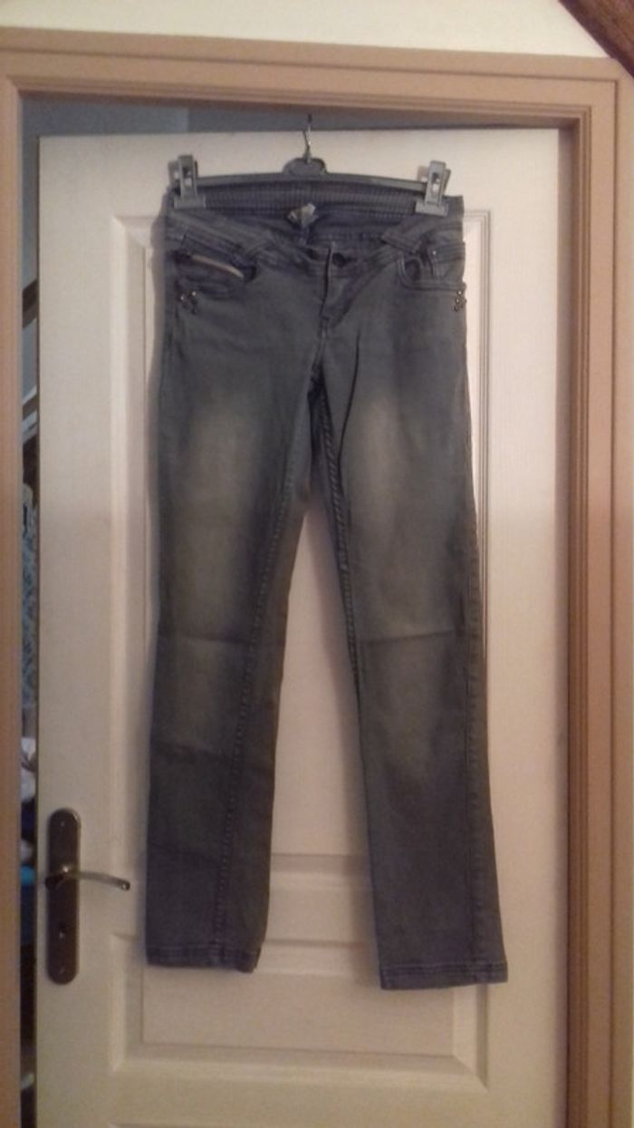 Jeans gris clair stretch, Spot, 38