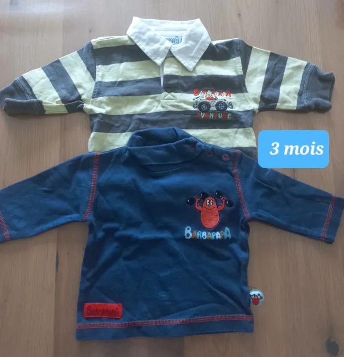 Lot 3 tee-shirt ML Barbapapa 3mois