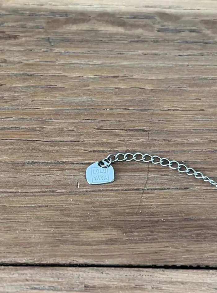Collier argenté en acier inoxydable avec perles multicolores - photo numéro 2