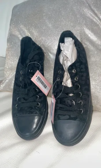 Baskets basses noires léopard Merry Scott T.37 neuves