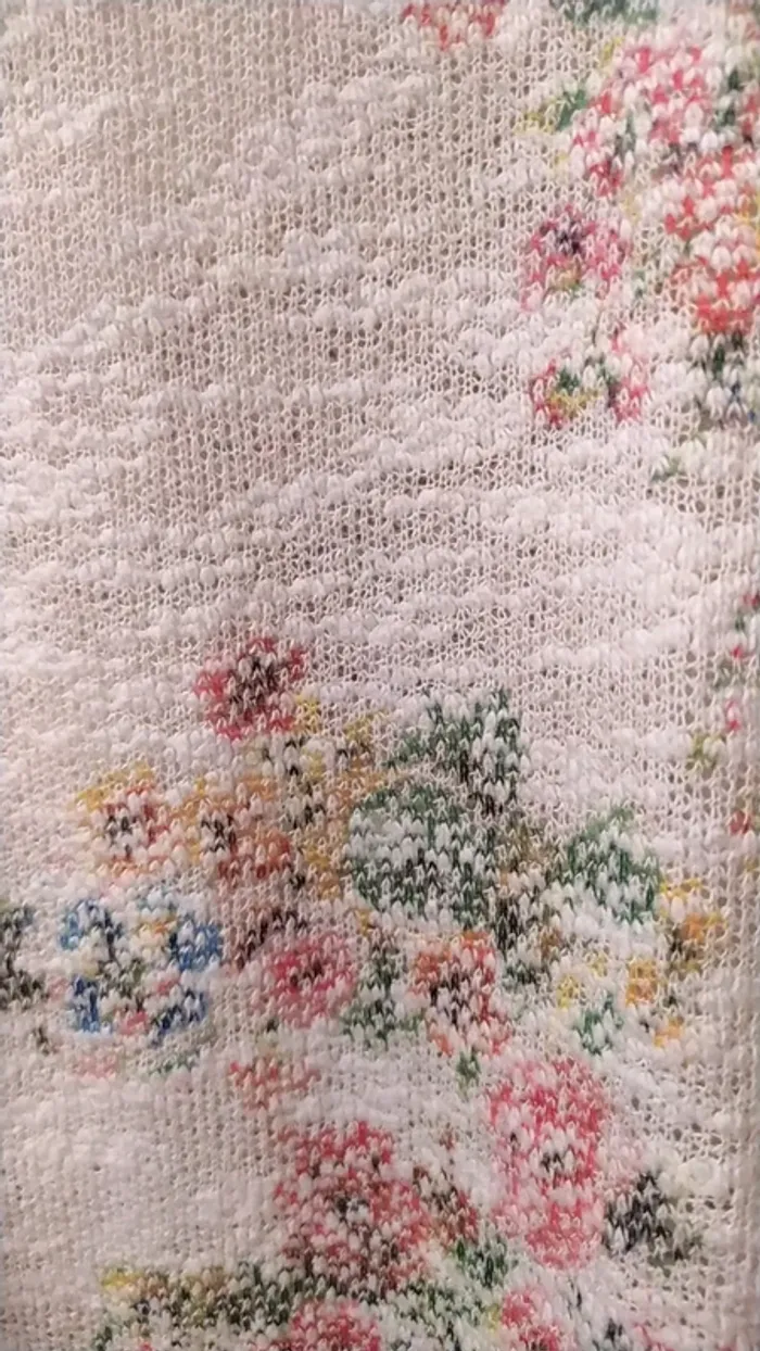 Pull fleurs et dentelle blanche S - photo numéro 3