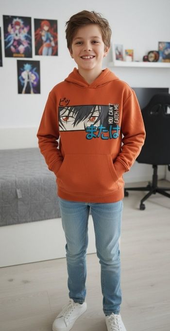 Sweat à capuche Orange Style Manga/Anime - C&A - 11 ans (146cm)