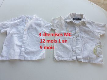 3 chemises manche courte 12 mois 1 an 9 mois
