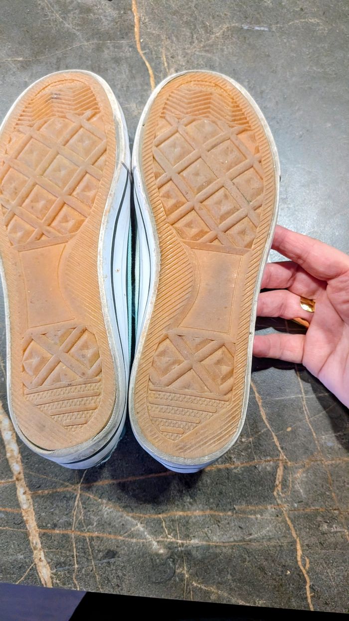 Baskets converse dorées/argentées - photo numéro 3