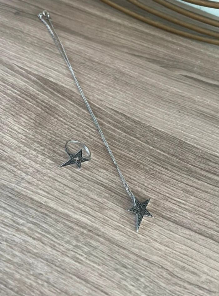 Collier+bague en argent Thierry Mugler - photo numéro 1