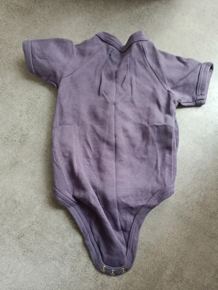 Body croisé manches courtes 54 cm Vertbaudet violet jolie rêveuse - photo numéro 3