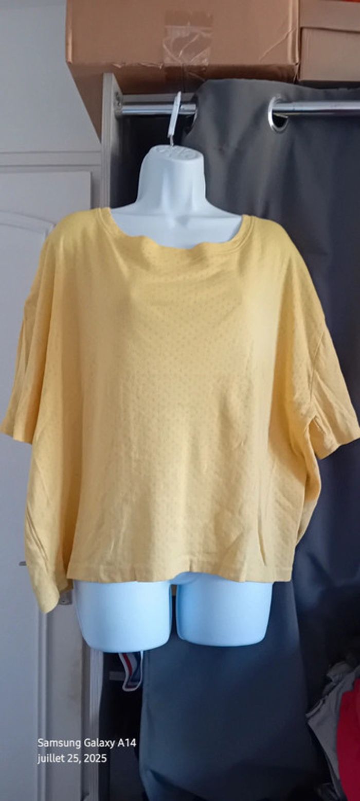 Haut manches courtes oversize maille ajourée motif losanges femme XXL in extenso - photo numéro 2