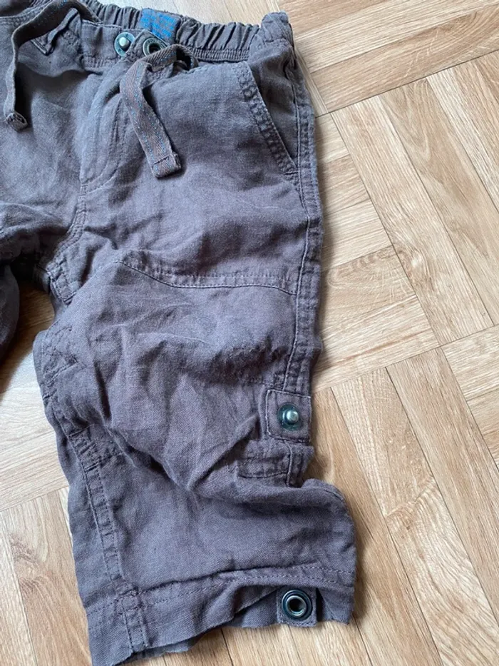 Pantalon réglable en short marron taille 12/18 mois Bout’Chou - photo numéro 3