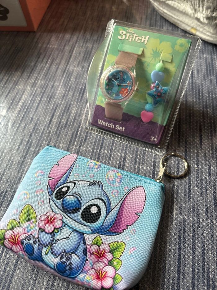 Montre stitch avec bracelet + porte monnaie - photo numéro 3