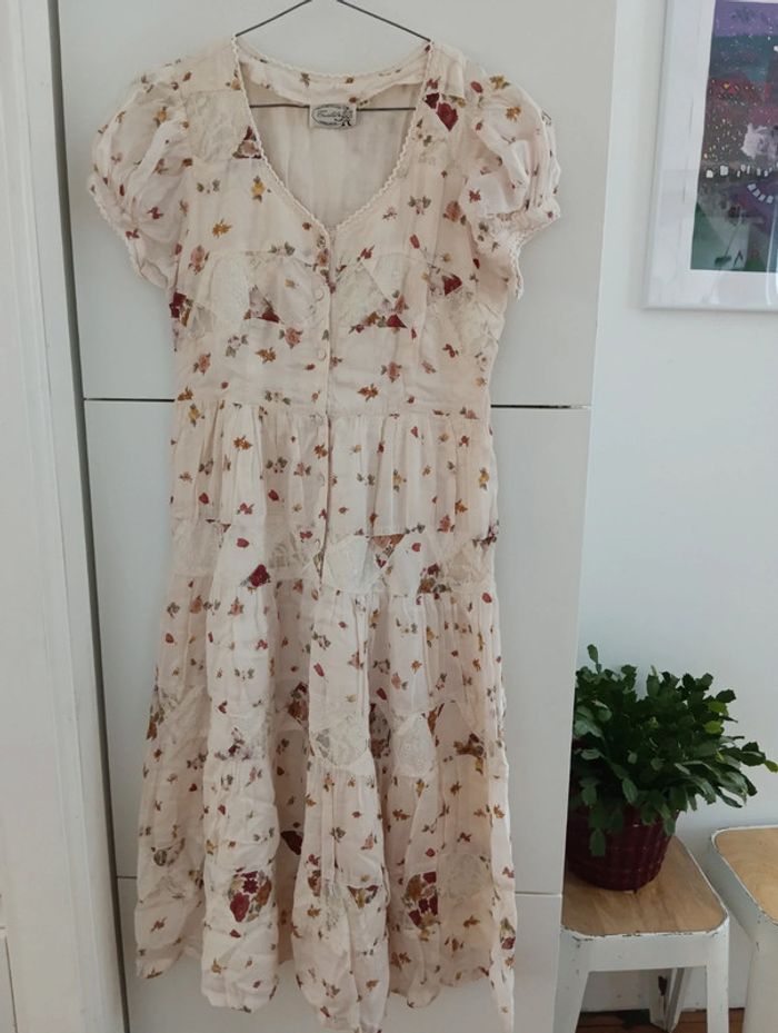 Robe vintage longue Boutonnée bohème romantique - photo numéro 5