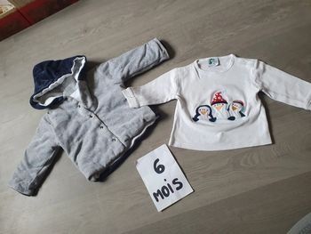 Ensemble gilet + maillot t-shirt 6mois