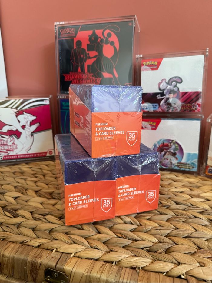 100 Toploader Bleus + 100 Card Sleeves - photo numéro 5