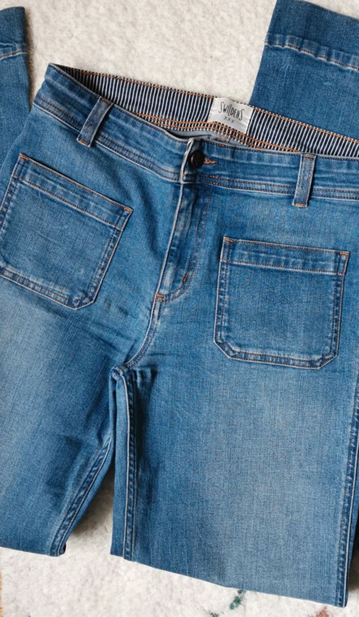 Jeans taille haute pantalon bleu Swildens taille 38-40 - photo numéro 3