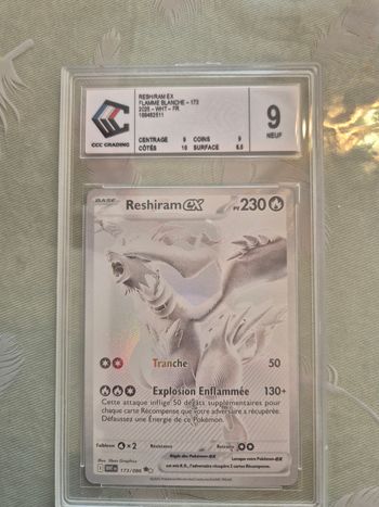 Carte Pokemon Reshiram Ex 173/087 gradé 9.