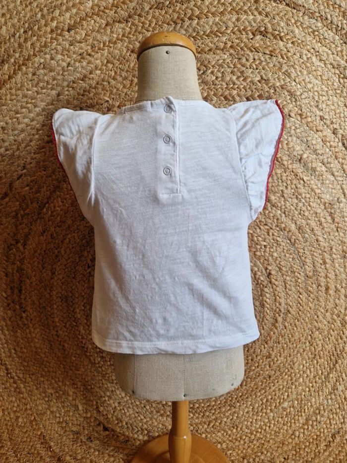 Jolie haut à manche courte blanc lama fille du pareil au même 24 mois 86cm - photo numéro 5