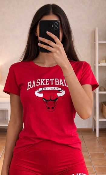 Tshirt Rouge Chicago bulls s Jennyfer