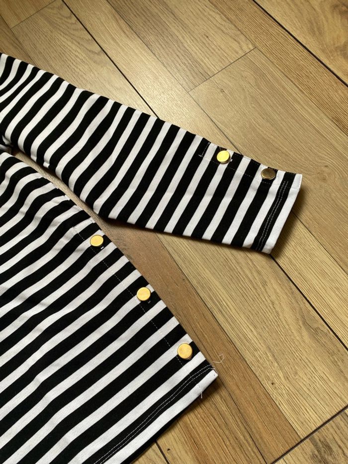 T shirt épais marinière noir blanc M - photo numéro 2