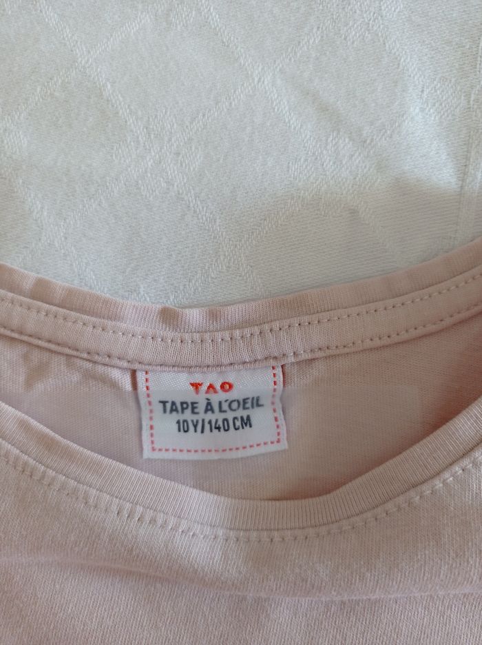 Marque papa l'oeil pull manches longues pour fille taille 10 ans 140 cm avec inscription devant vive la rose couleur rose pâle voir photos - photo numéro 3