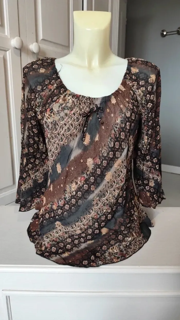 Haut/blouse manches 3/4 long vintage T38/40 - Jofrati