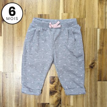 Pantalon Jogging gris - bébé fille 6 mois