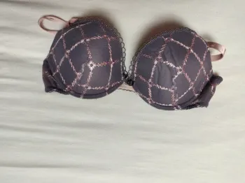 Soutien-gorge push-up Billet Doux 90C gris et rose