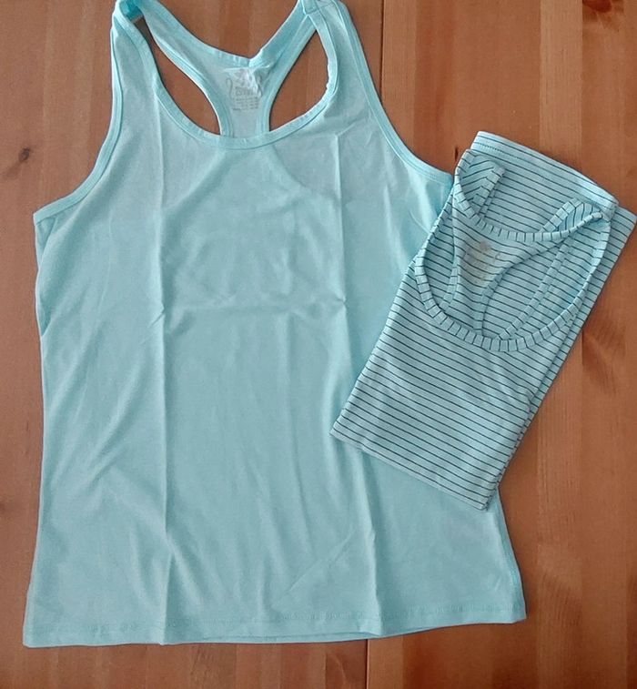 Lot de 2 tops bleu turquoise L