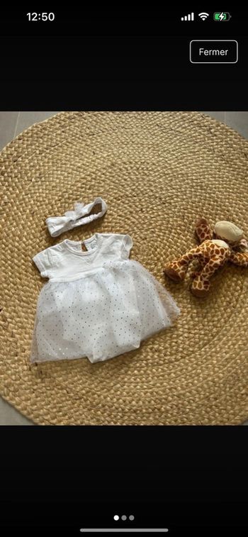 Robe body et bandeau bébé fille mes petits cailloux