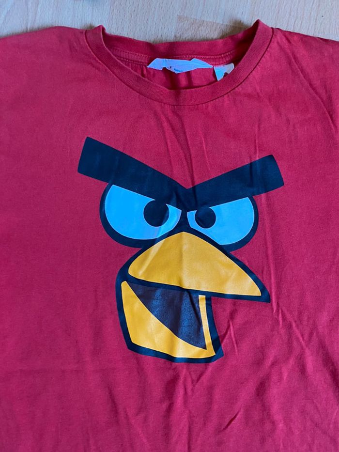 Beau T-shirt rouge MC Angry Birds T. 10-12 ans/146-152 cm