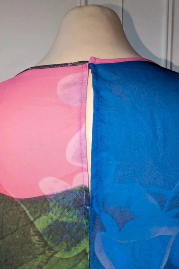 Neuf Magnifique Blouse multicolore en voile femme taille l 40 - photo numéro 5