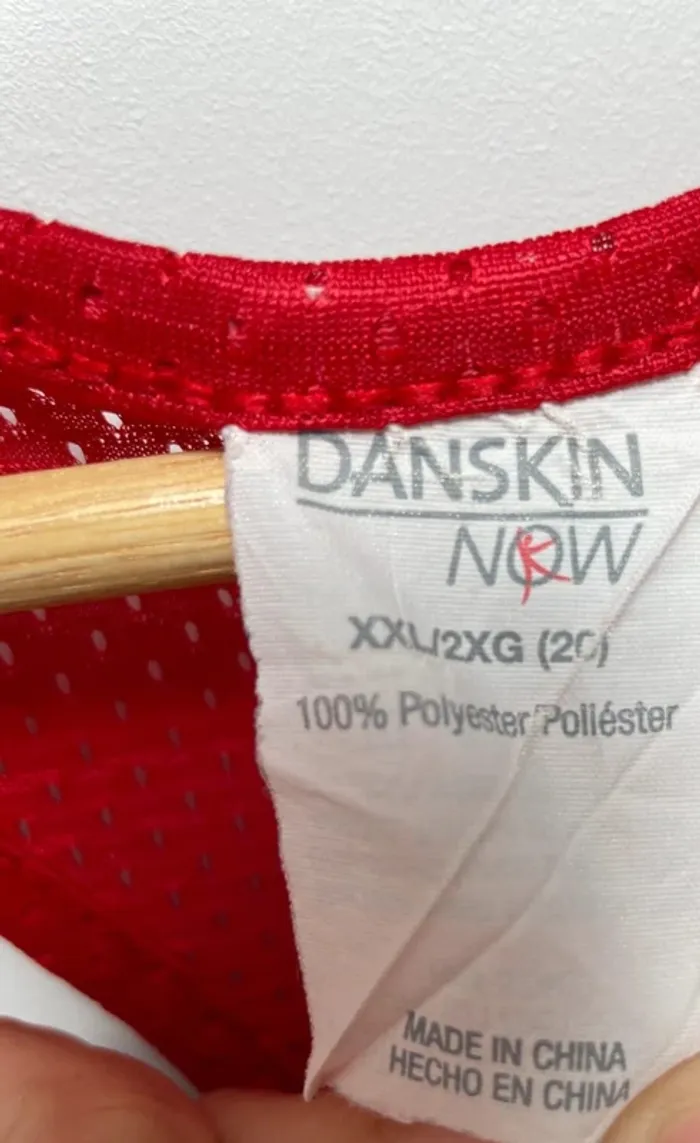 Mesh tank top jersey sports running red grey Danskin Womens XXL - photo numéro 3