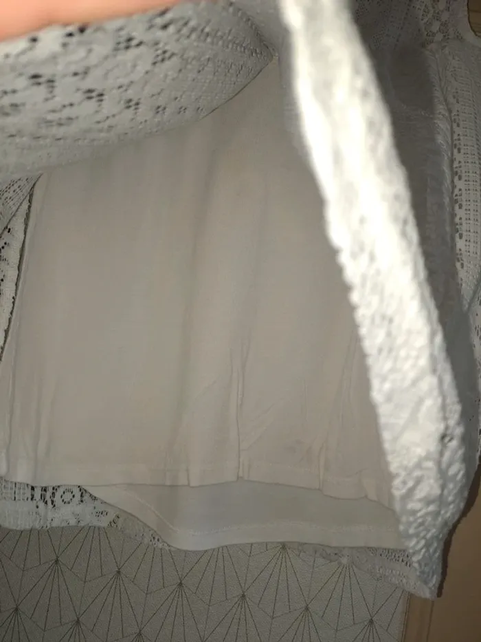 Haut blanc femme doublé dentelle ajourée Jennyfer XS Tbe épaules dénudées - photo numéro 5