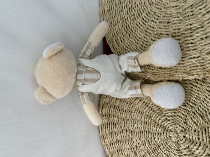 Doudou ours Tartine et Chocolat blanc beige salopette - photo numéro 2