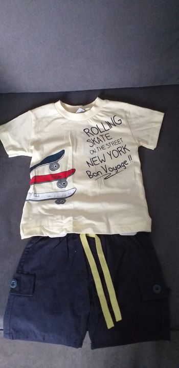 Ensemble short et maillot motif skate