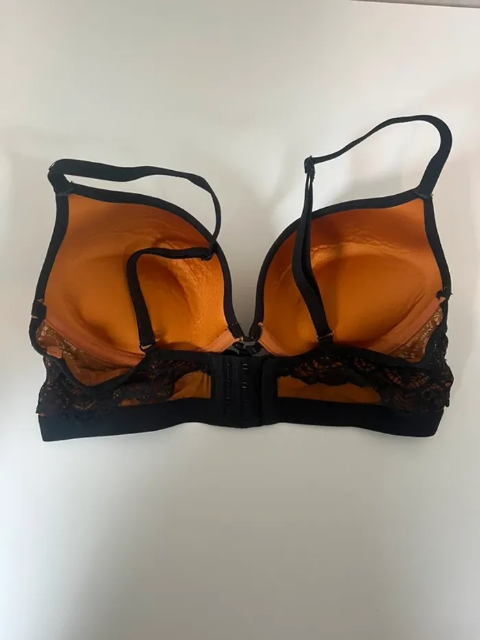 Soutien-gorge push-up noir & moutarde Undiz 90C - photo numéro 2