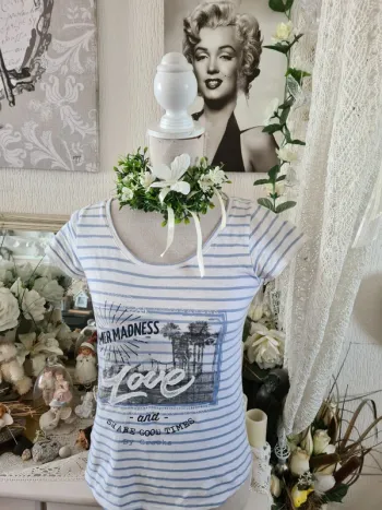 T-shirt rayé blanc/bleu Creeks Taille XS