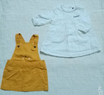 Kiabi lot 2 robes chat hello argenté 3 mois