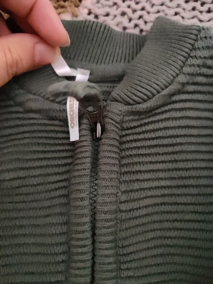 Gilet zippé vert 6 mois - photo numéro 3
