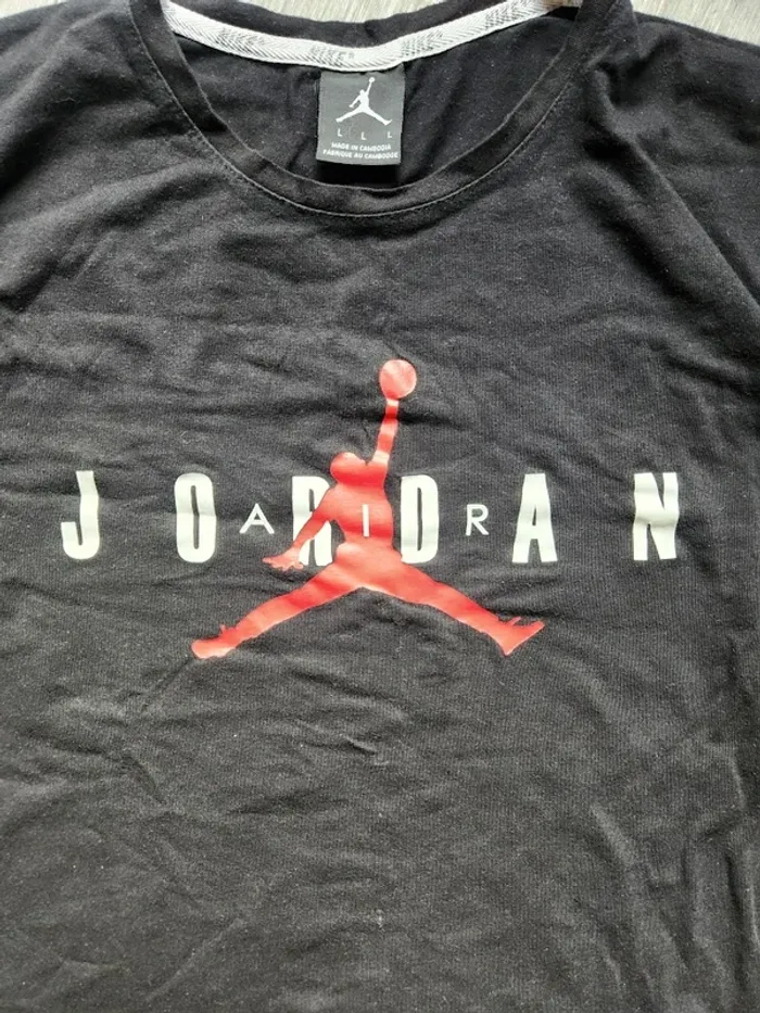 T-shirt Jordan Nike Streetwear Iconique Taille L (Convient S/M) Noir - photo numéro 3
