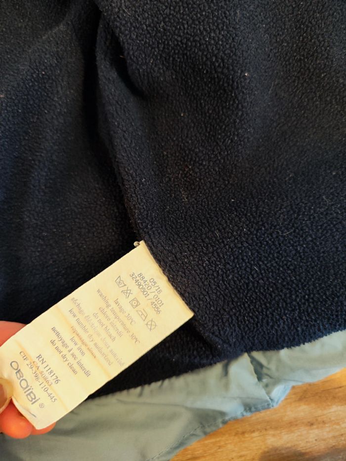 Doudoune avec capuche bleu gris Obaibi Taille 18 mois - photo numéro 6