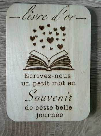 Plaque gravée bois mariage 