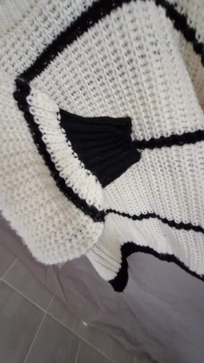 Pull blanc et noir femme 38 - photo numéro 3