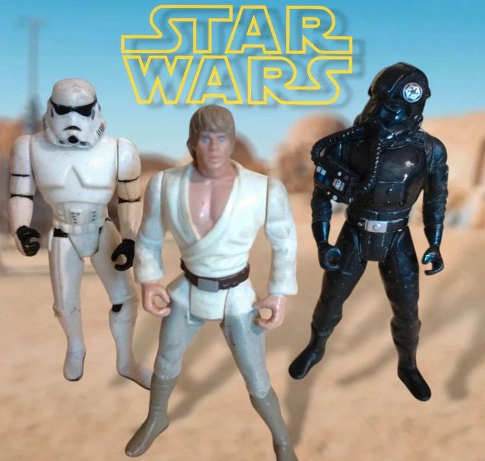 Lot figurines Star Wars kenner 1995 véhicule Droid Luke storm troopers - photo numéro 8