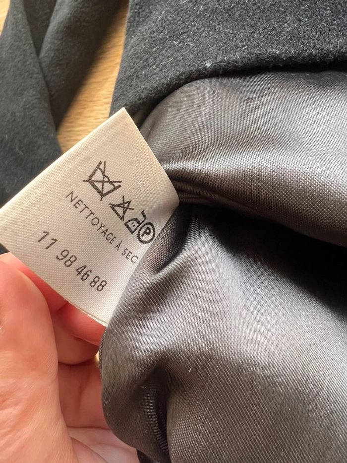 Manteau  noir laine 123 bon état taille 42 - photo numéro 6