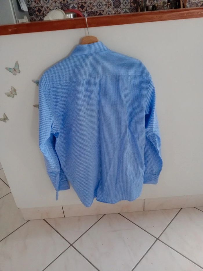 Chemise homme taille 5 43-44 vichy bleu c84 - photo numéro 7
