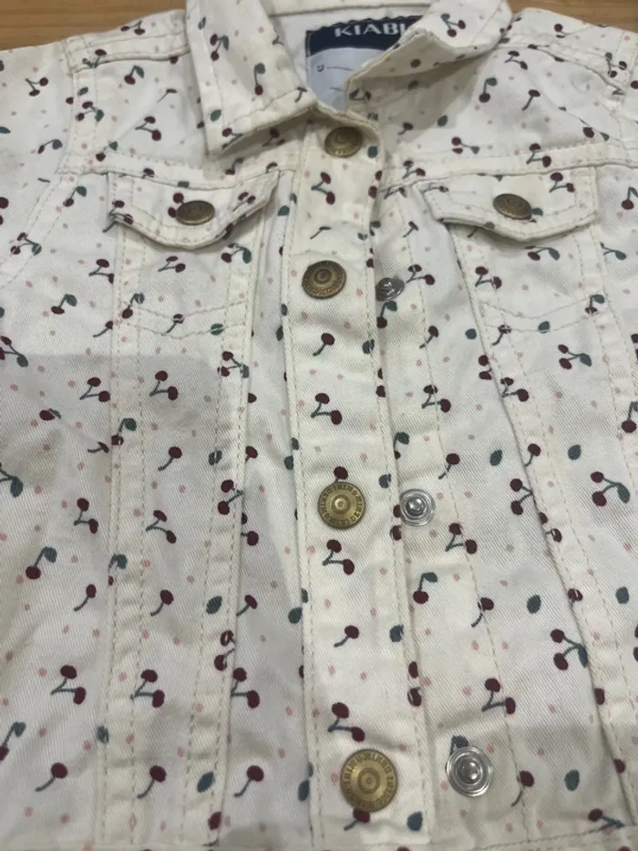 Veste en jeans cerises - photo numéro 2