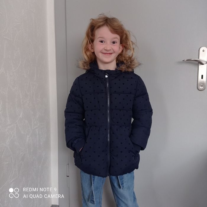 Doudoune marine à pois 6ans - photo numéro 5